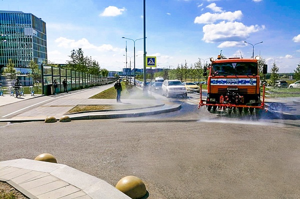 В Сосенском провели еще одну дезинфекцию общественных пространств и дорог