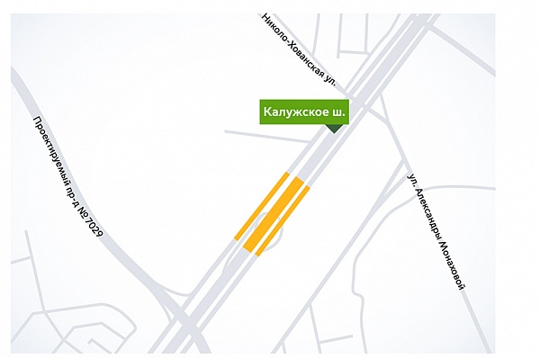 На 24-м километре Калужского шоссе ограничено движение транспорта из-за дорожных работ