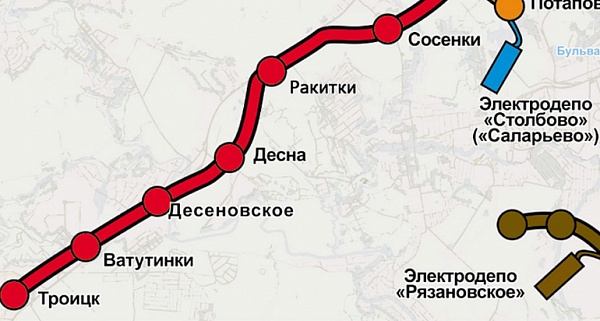 Станции «Сосенки», «Ракитки» и «Десна» на Коммунарской линии будут наземными